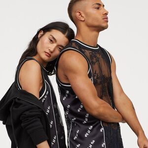 H&M X Farren Jean Andrea Top Black Lace Sporty Jersey Mini Dress Size Small